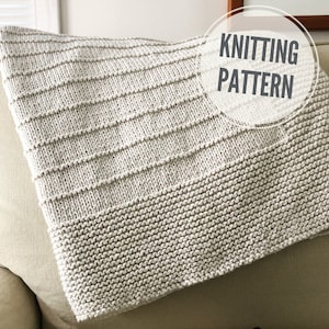 Blanket KNITTING PATTERN / On the Porch / Baby Blanket Knit Pattern / Throw Knitting Pattern for Worsted Yarn / Easy to Knit Afghan Pattern