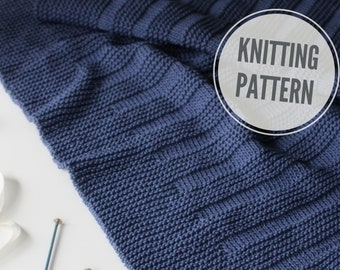 Easy Blanket KNITTING PATTERN / Summer Sidewalk / Baby Blanket Knit Pattern / Modern Baby Blanket / Beginner Knitting (PDF Pattern)
