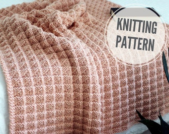 Easy Blanket KNITTING PATTERN / Little Moments / Reversible Afghan Knit / Throw Knitting Pattern for Bulky Yarn (PDF Pattern)