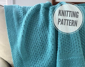 Blanket KNITTING PATTERN Dance on the Breeze / Baby Blanket Knitting Pattern / Throw Knit Pattern for Worsted Aran Weight Yarn (PDF Pattern)