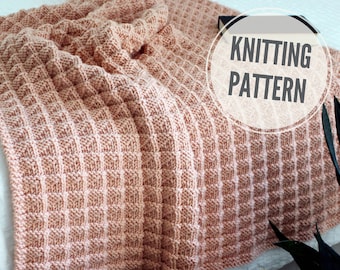 Blanket KNITTING PATTERN / Little Moments / Reversible Throw Knit Pattern / Chunky Afghan Knitting Pattern / Blanket Pattern For Bulky Yarn