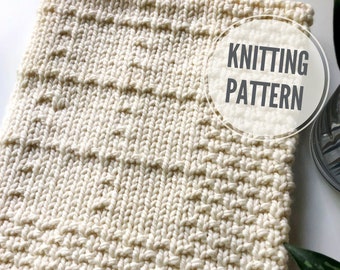 Afghan KNITTING PATTERN / Brookside Blanket / Chunky Blanket Knitting Pattern / Throw Knit Pattern / Blanket Pattern for Super Bulky Yarn