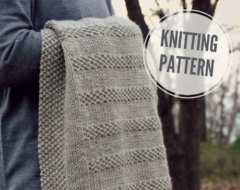 Blanket KNITTING PATTERN / Northern Trail / Classic Throw Knitting Pattern / Baby Blanket / Easy Afghan Knitting Pattern for Worsted Yarn