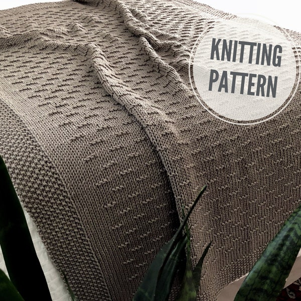 Blanket KNITTING PATTERN / Stay on the Ridge / Baby / Throw / Afghan / Knit / Gift / Wedding / Quick / Easy / PDF Instant Download