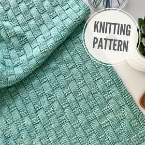 Blanket KNITTING PATTERN / Place Like Home / Baby Blanket Knitting Pattern / Modern Throw Knit Pattern / Pattern for Worsted 4 Weight Yarn