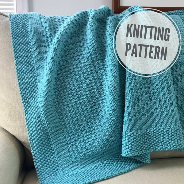 Blanket KNITTING PATTERN Dance on the Breeze / Baby Blanket Knitting Pattern / Throw Knit Pattern for Worsted Aran Weight Yarn (PDF Pattern)