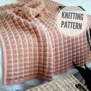 Blanket KNITTING PATTERN / Little Moments / Reversible Throw Knit Pattern / Chunky Afghan Knitting Pattern / Blanket Pattern For Bulky Yarn
