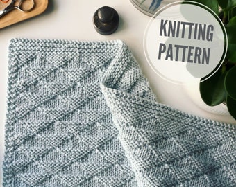 Blanket KNITTING PATTERN / Touch of Kindness / Baby Blanket Knitting Pattern / Easy to Knit / Modern Reversible Knitting Pattern