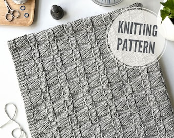 Blanket KNITTING PATTERN / All the Memories / Baby Blanket Pattern / Reversible Blanket Knitting Pattern / Easy Knit Blanket Pattern