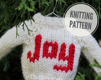 Knitting PATTERN / Christmas Ornament Mini Sweater / Knit Ornament Pattern / Gift Knitting Pattern / Holiday Knitting Pattern