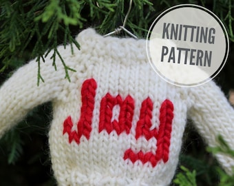 Christmas Knitting PATTERN / Mini Sweater Ornament Knitting Pattern / Gift Knitting /  Holiday Knitting Pattern