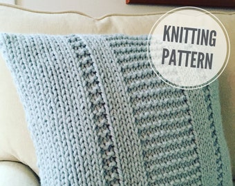 Pillow KNITTING PATTERN / The Parkway Pillow / Cushion / Quick & Easy Knit / Super Bulky Yarn / PDF download / Christmas Gift Idea