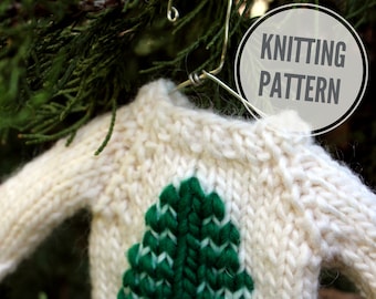 Christmas Knitting PATTERN / Mini Sweater Knitting Pattern / Holiday Ornament / Knit Tutorial / PDF instant download / Quick DIY Gift