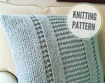 Pillow KNITTING PATTERN / Cushion / Quick & Easy Knit / Super Bulky Yarn / Chunky Knitting / Easy to Knit / Wedding Birthday Gift Idea