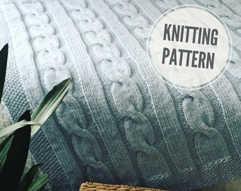 Blanket KNITTING PATTERN / Childhood Wishes / Cable Blanket Knitting Pattern / Throw Knit Pattern / Afghan Knitting Pattern