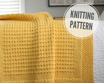 Blanket KNITTING PATTERN / Making Plans / Easy Baby Blanket Knitting Pattern / Throw Knit Patterns / Afghan Pattern for Worsted Yarn