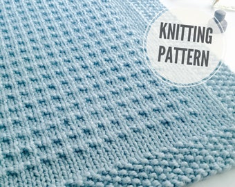Blanket KNITTING PATTERN / Third Street Blanket / Chunky Throw Knit Pattern / Afghan Knitting Pattern for Super Bulky Yarn / Easy to Knit