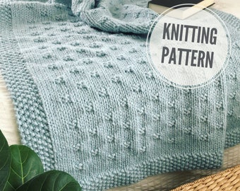 Blanket KNITTING PATTERN / Belleview Blanket / Chunky Throw Knit Pattern / Afghan Knitting Pattern for Super Bulky Yarn / Easy to Knit