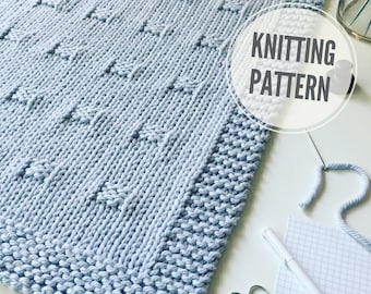 Blanket KNITTING PATTERN / Graph Paper / Chunky Throw Knit Pattern / Modern Afghan Knitting Pattern for Super Bulky Yarn