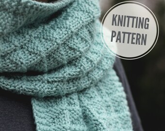 Winter Scarf KNITTING PATTERN / These Days / Reversible Wrap Shawl Knit Pattern for Women / Scarf Knitting Pattern for Men