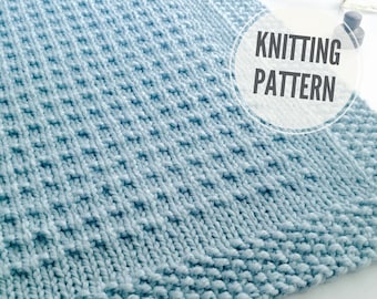 Blanket KNITTING PATTERN / Third Street Blanket / Throw Knitting Pattern for Super Bulky Yarn / 6 Weight Yarn / Chunky Afghan Knit Pattern
