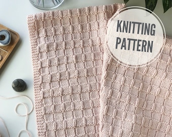 Blanket KNITTING PATTERN / The Days to Come / Easy Baby Blanket Knitting Pattern / Easy to Knit Throw / Reversible Afghan for Worsted Yarn