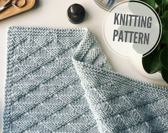 Blanket KNITTING PATTERN / Touch of Kindness / Reversible Baby Blanket Knitting Pattern / Modern Afghan Blanket / Worsted Yarn