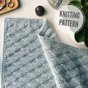 Blanket KNITTING PATTERN / Touch of Kindness / Reversible Baby Blanket Knitting Pattern / Modern Afghan Blanket / Worsted Yarn