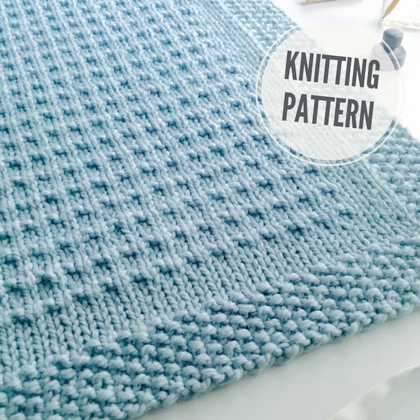 Blanket KNITTING PATTERN / Third Street Blanket / Easy to Knit / Modern Afghan / Throw Knitting Pattern for Super Bulky Yarn / Chunky