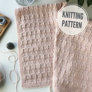 Blanket KNITTING PATTERN / The Days to Come / Easy Baby Blanket Knitting Pattern / Easy to Knit Throw / Reversible Afghan for Worsted Yarn