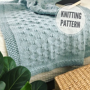 Blanket KNITTING PATTERN / Belleview Blanket / Chunky Throw Knit Pattern / Afghan Knitting Pattern for Super Bulky Yarn / Easy to Knit