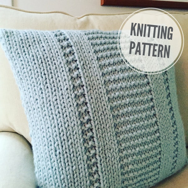 Pillow KNITTING PATTERN / The Parkway Pillow / Cushion Knitting Pattern / Easy to Knit / Super Bulky #6 Weight Yarn / Super Chunky Yarn