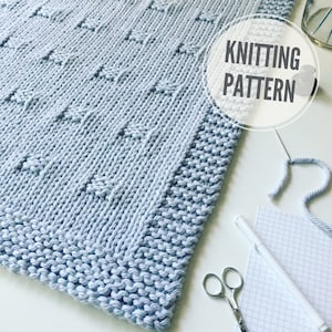 Afghan KNITTING PATTERN / Graph Paper / Blanket Knitting Pattern for Super Bulky Yarn / Throw Knit Pattern / Modern Chunky Afghan Pattern