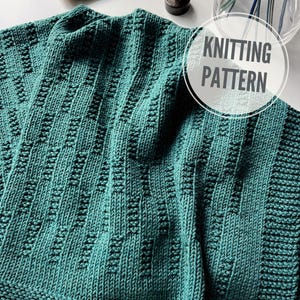 Blanket KNITTING PATTERN / Prairie Fields / Throw Knitting Pattern for Worsted Yarn / Baby Blanket Knit Pattern / Afghan Knitting Pattern