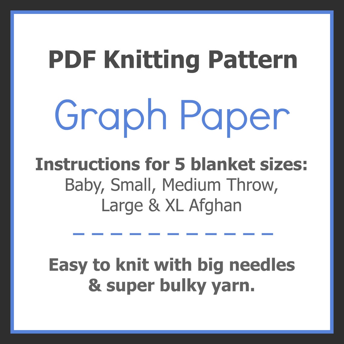 Blanket KNITTING PATTERN / Graph Paper / Chunky Throw Knit Etsy