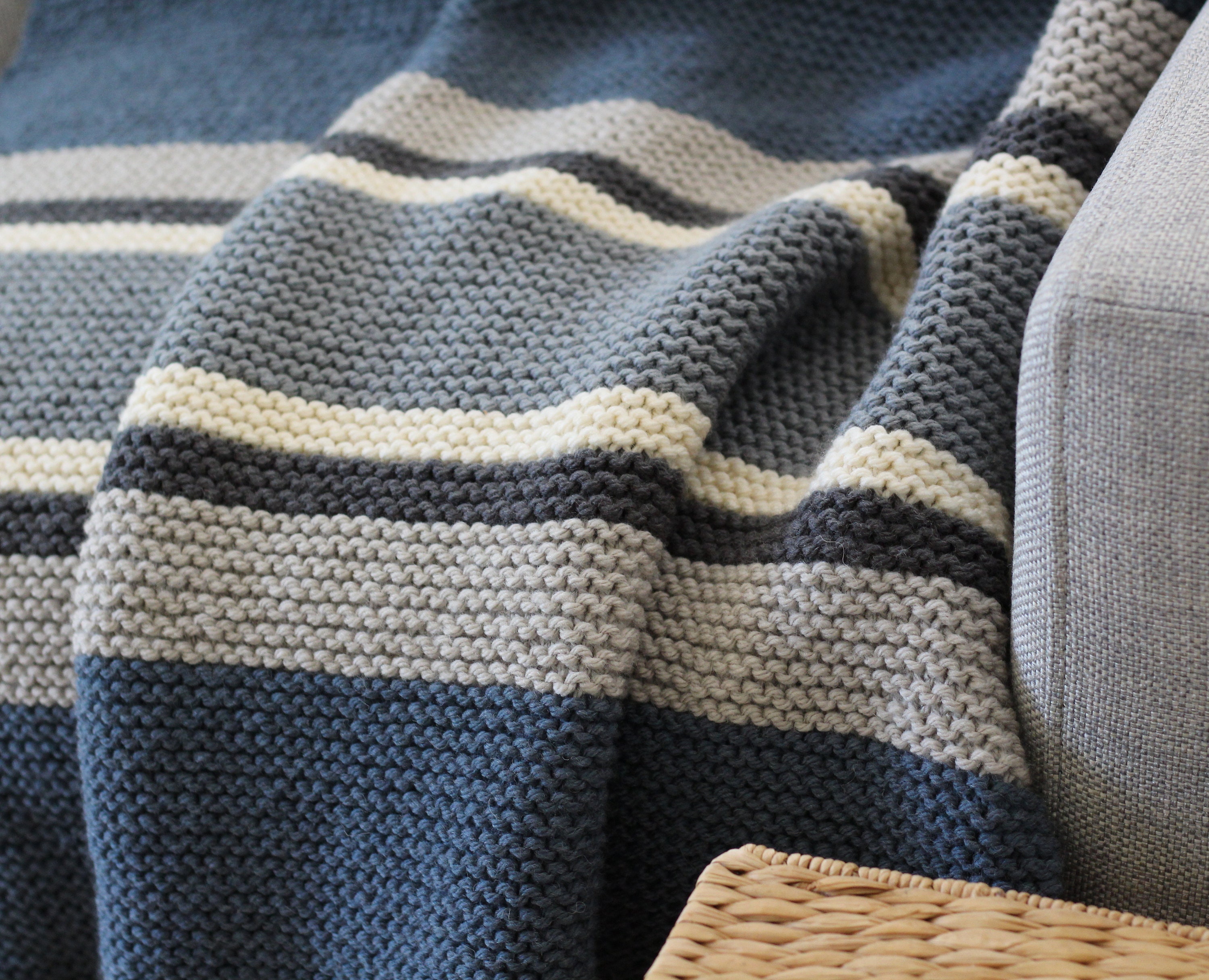 Throw KNITTING PATTERN / Here & Now Blanket / Striped Afghan - Etsy