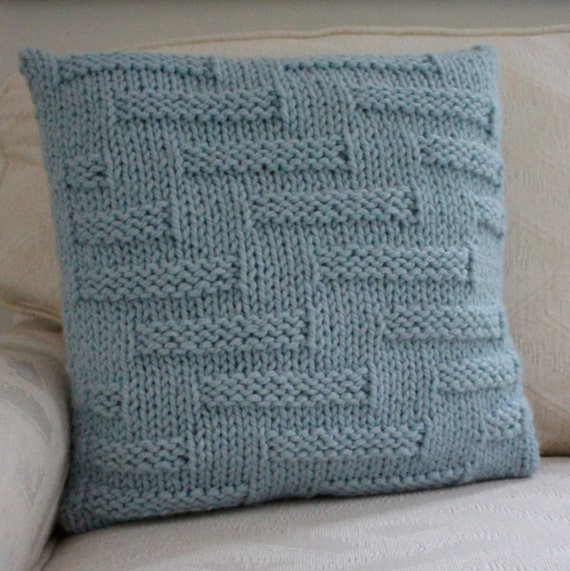 Knitting Pattern Pillow Cushion Quick Easy Knit Super Bulky Yarn Pdf Instant Download Wedding Christmas Gift Idea