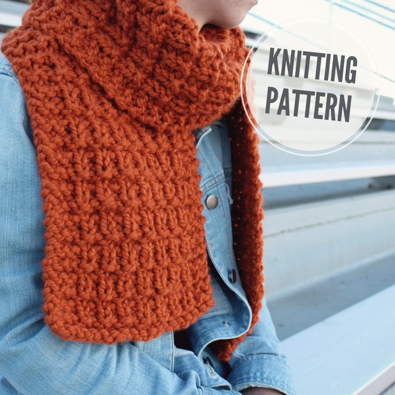 Blanket Scarf KNITTING PATTERN / Game Time / Chunky Knitting Etsy