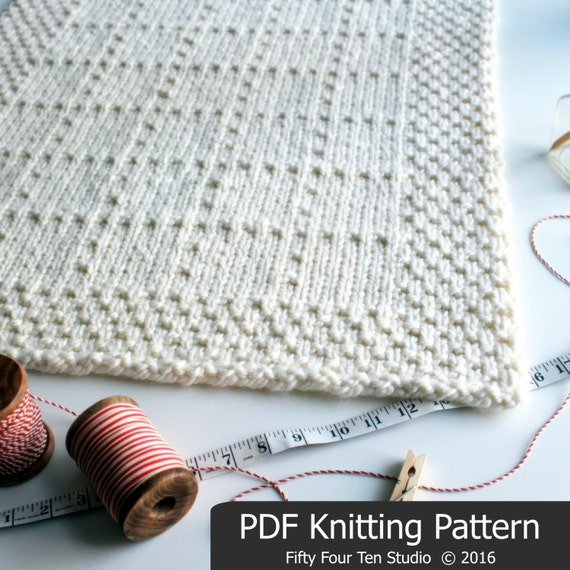 Blanket Knitting Pattern Throw Knit Gift Christmas Wedding Baby Quick Easy Super Bulky Yarn Pdf Instant Download