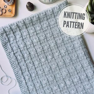 Blanket KNITTING PATTERN / In This Chapter / Easy Baby Blanket Knitting Pattern / Easy to Knit Throw / Reversible Afghan for Worsted Yarn