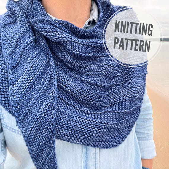 Shawl KNITTING PATTERN / Morning Walk / Wrap Knitting Pattern for Worsted 4 Weight Yarn / Easy to Knit Shawl Pattern