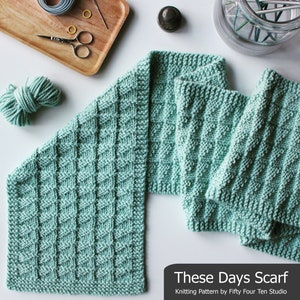 Scarf KNITTING PATTERN / These Days / Winter Scarf Knitting Pattern for Women / Reversible Wrap Shawl Knit Pattern / Scarf Knitting for Men image 5