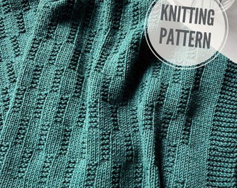 Blanket KNITTING PATTERN / Prairie Fields / Baby Blanket Knit Pattern / Throw Pattern for Worsted #4 Weight Yarn / Afghan Knitting Pattern