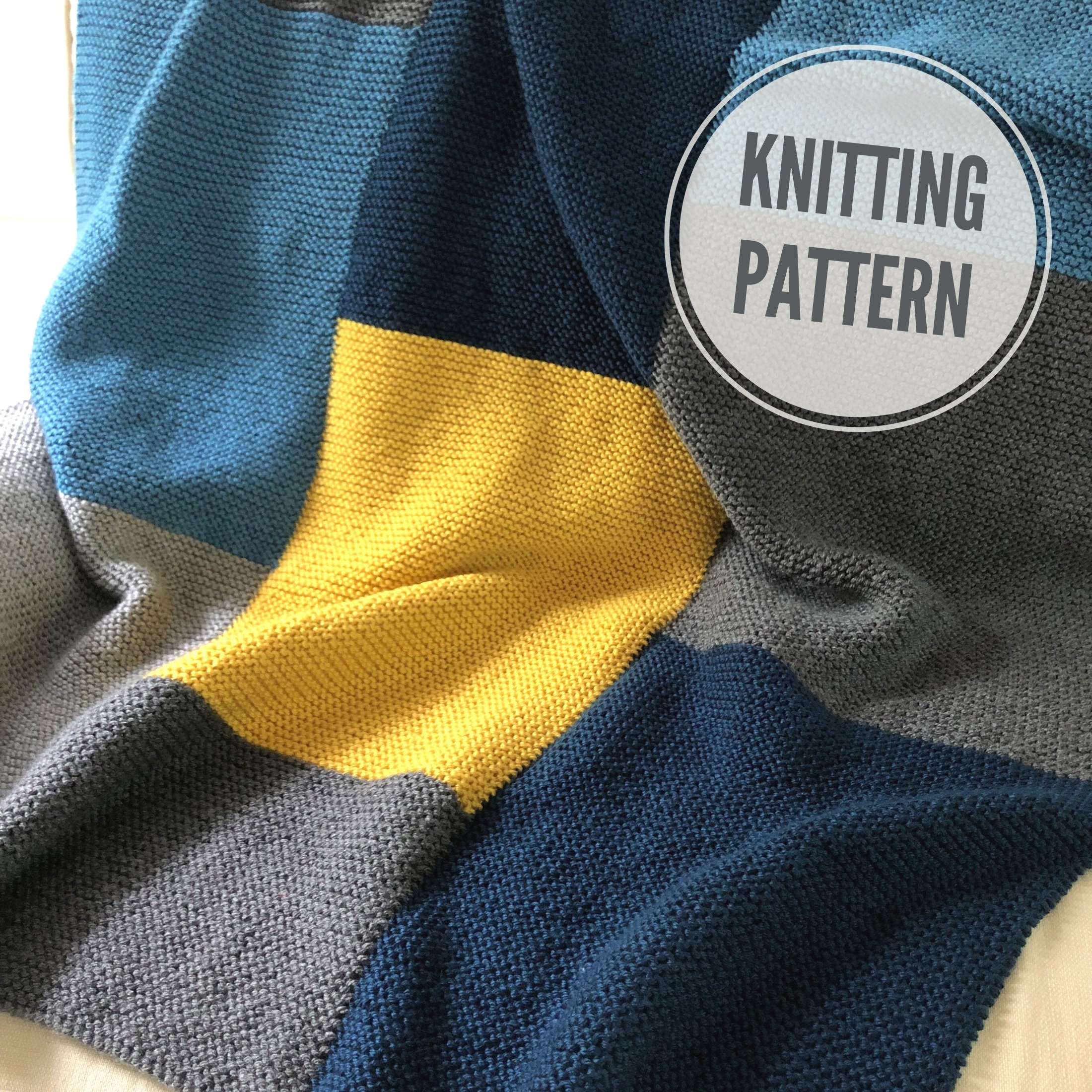 Yellow Green Blue Purple and Orange Color Block Scarf, image size:2200x2200