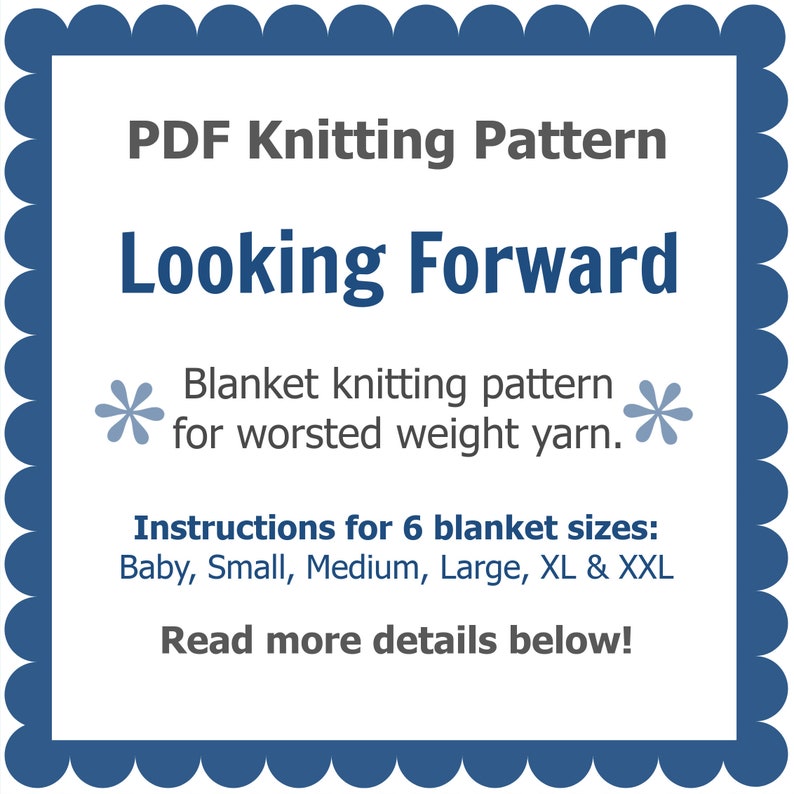 Blanket KNITTING PATTERN / Looking Forward / Baby / Throw / Afghan / Knit / Gift / Wedding / Quick / Easy / PDF Instant Download image 2