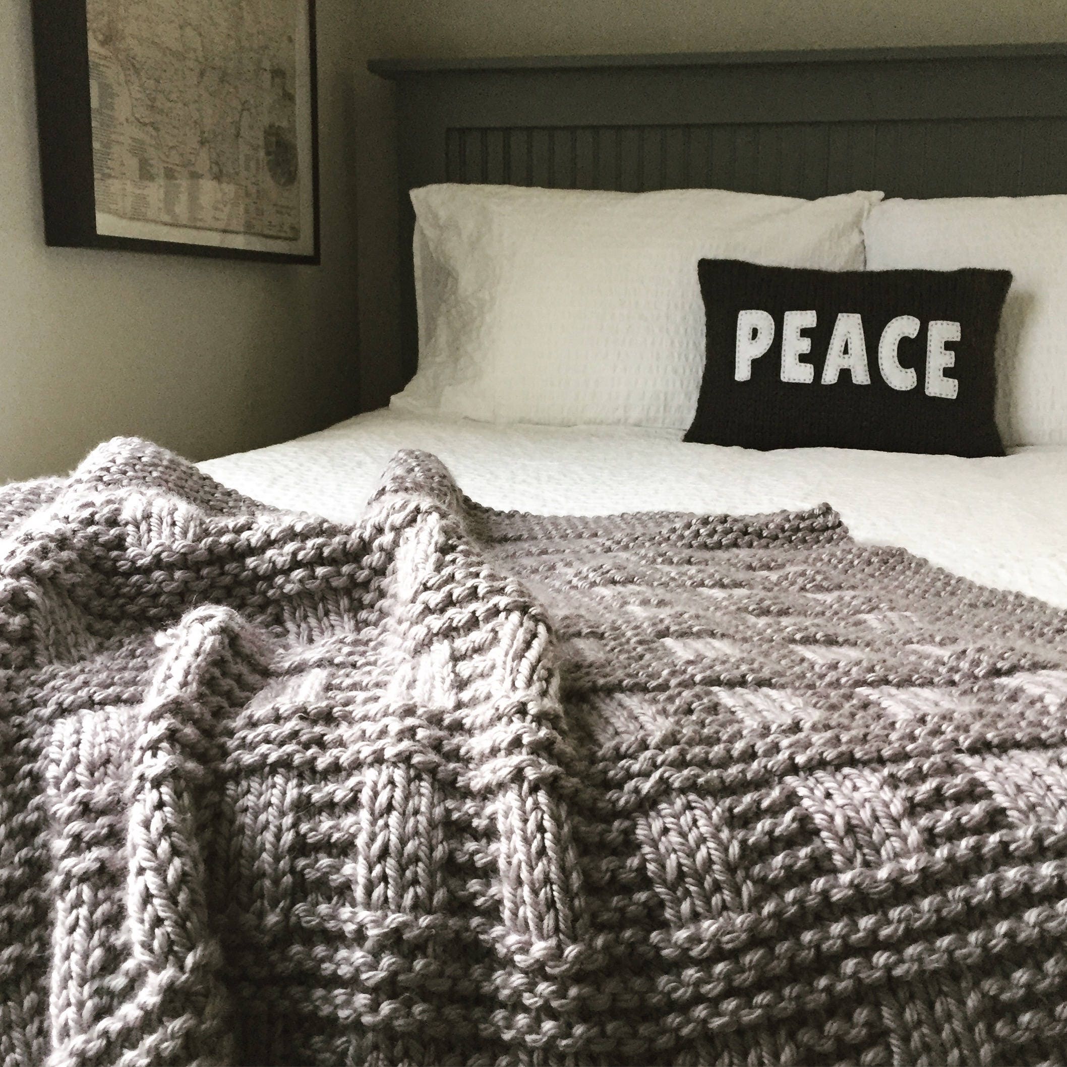 Knit for peace blanket size sale