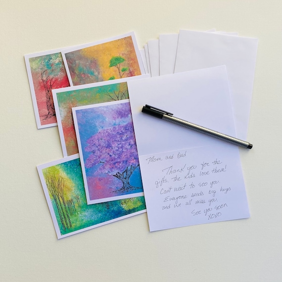 Set of 6 Original Photo Note Cards Blank Inside Favorite Trees