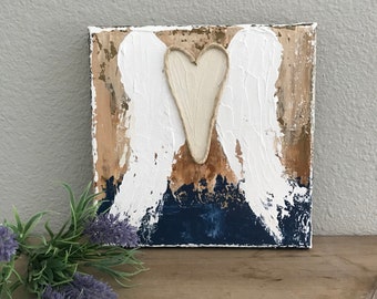 Angel Wings, Heart, Shabby Chic, Farmhouse, Boho Decor, Nursery