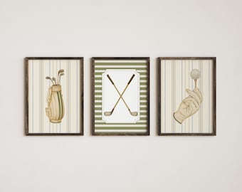 Vintage Golf Art Prints Set | Sports Nursery Decor (Digital Download)