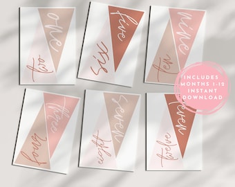 Boho Baby Milestone Pennants, 1-12 Months (Digital Download)